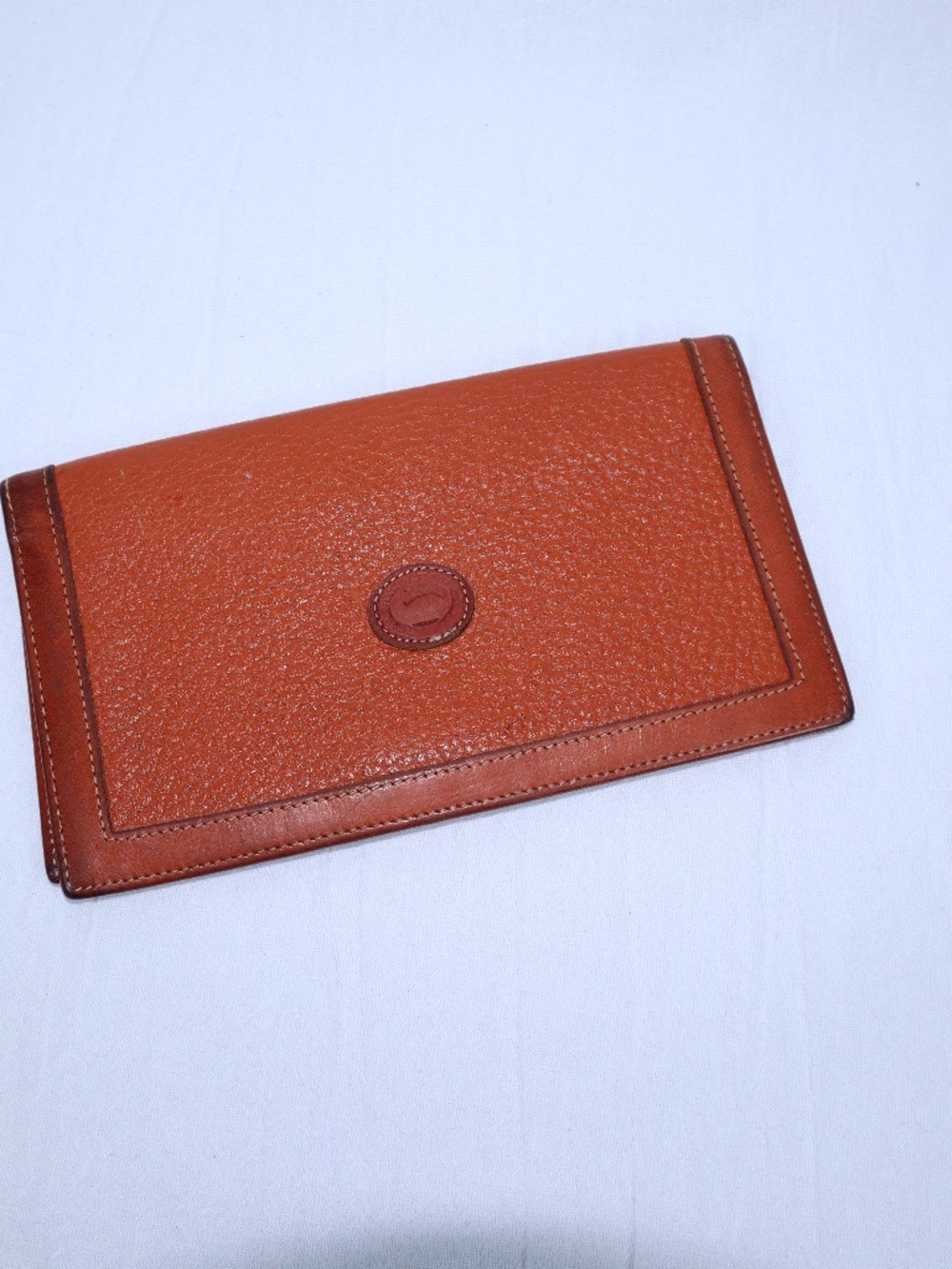 Dooney & Bourke Vintage Tan Pebbled Leather Checkbook Cover Made in USA